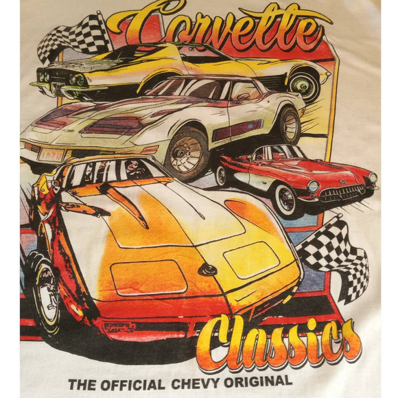 T-shirt Homme Officiel Chevrolet Corvette - Licence Originale - Taille S à 2XL - Coton - Style Musclé Américain